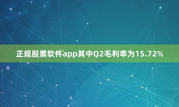 正规股票软件app其中Q2毛利率为15.72%